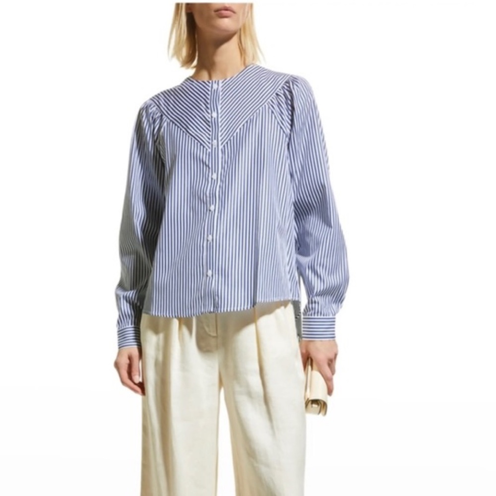 ANTHROPOLOGIE HARSHMAN Cari Striped Long Sleeve‎ Shirt